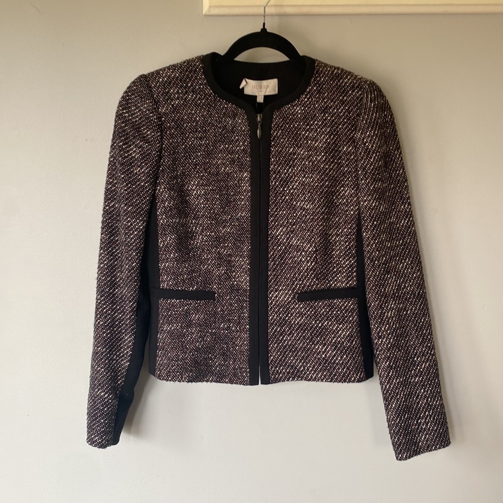NWT Hobbs London Darla Jacket tweed zip up jacket